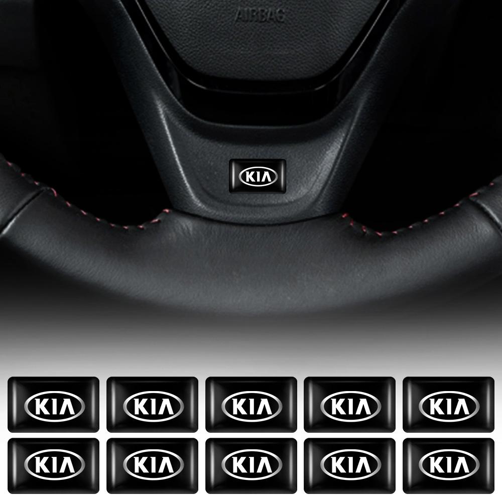 CAUWZ1 10/20/50Pcs 3D Car Logo Styling Epoxy Emblem Stickers Interior Decorate Accessories For KIA Rio Ceed Sportage Cerato Sedona Niro