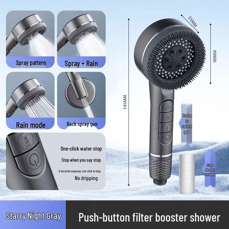 OLOEY Ailin One-Key Stop Handheld Pressurized Shower Head