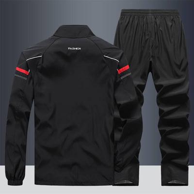 Casual Windproof Running Sets Sportswear Men's Jogging Sport Jacket+Pants Sweatsuit Plus Size Breathable Workout Clothes