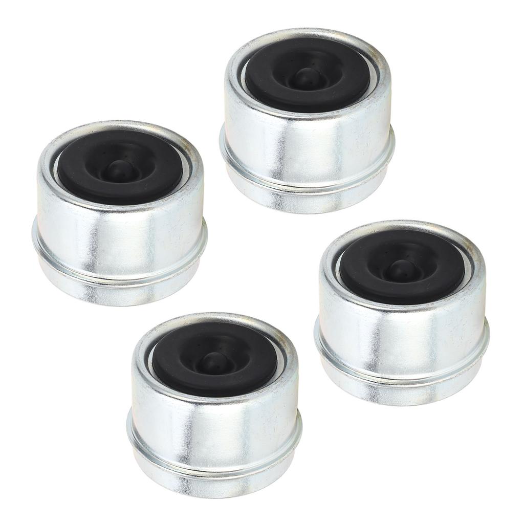 4pcs 1.98in Trailer Bearing Dust Cap Trailer Axle Oil Cap with Rubber Plugs for 2000 to 3500 Lbs Trailer Wheel Hubs