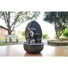 Fontaine D'intérieur Grace - Zen'Light - Bouddha Amovible - Eclairage LED - Marron