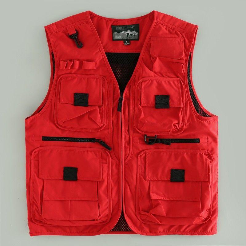 Außenhandel Originalbestellung Export Schnittetikett Mode Mehrere Taschen Herrenweste Lässig Atmungsaktiv Outdoor Schwanz Einzelweste Trend