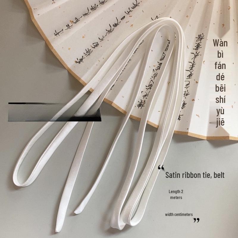 שמלת כלה מסאטן עם שרוכים, פפיון וסרט לשיער, עמידה ורב-תכליתית לכלה