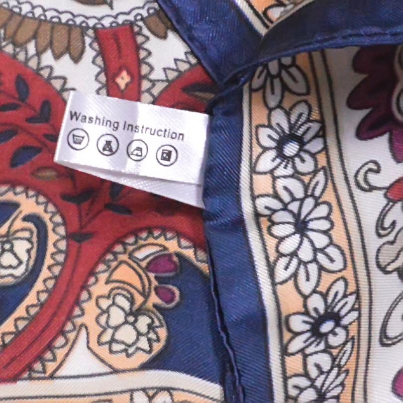 [BYSIFA] Winter Navy Blue Silk Muffler Imitated  New Design Paisley Silk Scarves Wraps 90*90CM Ladies Brand Satin Scarf Cape