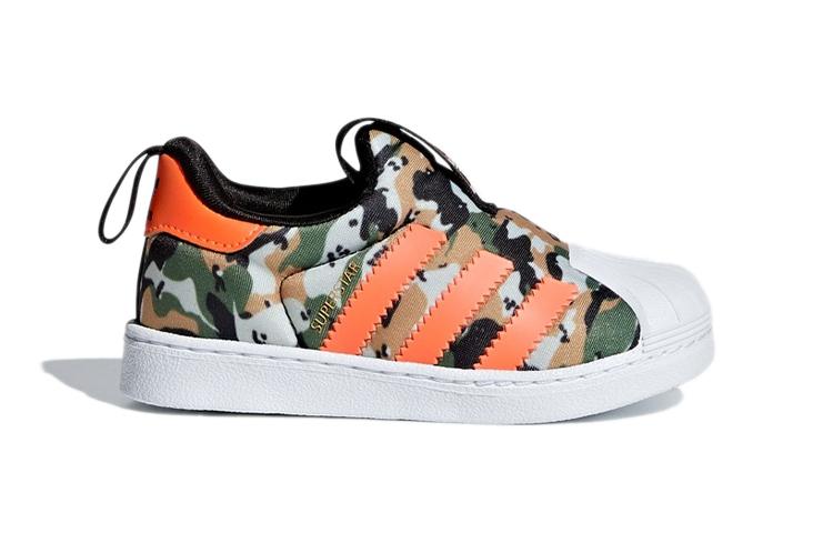 adidas Originals Superstar Collection 360 I Low Top Skateboard Shoes Orange White Infant And Toddler F36794