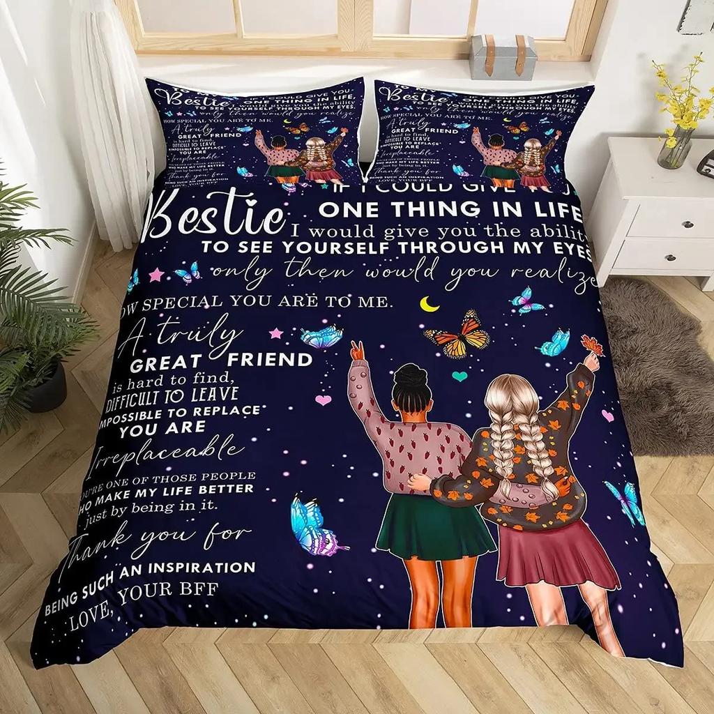 Mothers Day Duvet Cover Set Mom Gifts From Daughter Bedding Set Polyester Floral Print Comforter Cover Room Decor Twin King Size