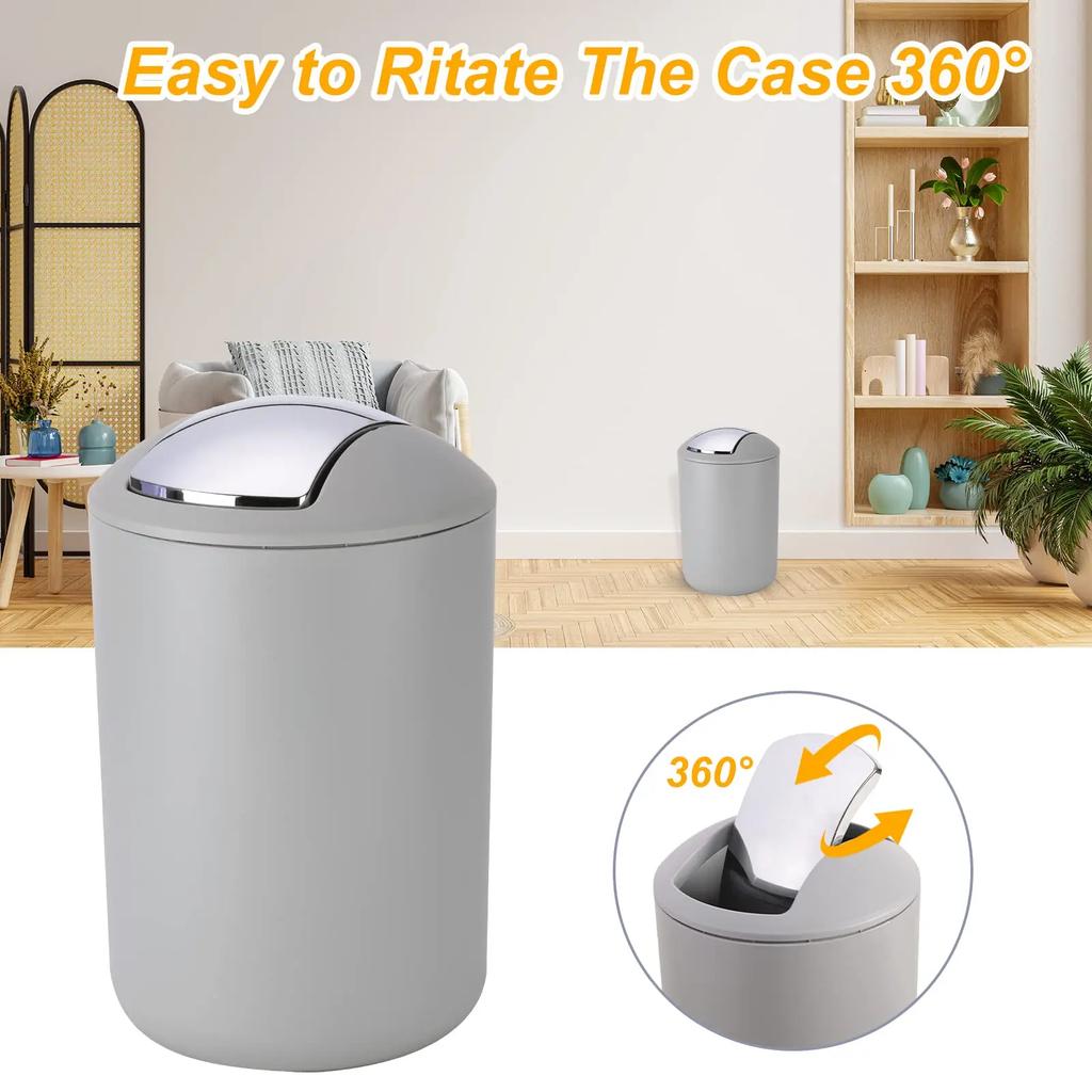 Accesorii de baie, Set de 8 piese accesorii de baie cu coș de gunoi, suport pentru periuțe de dinți și pahar, dozator și suport pentru săpun