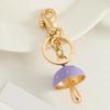 Keychain Mushroom Shape Fade-Resistant Alloy Keyring Backpack Key Holder Women Bags Cars Keys Decoration