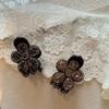 Fashion Crystal Flower Top Clip, Elegant Half-Up Ponytail Holder, Luxe Hair Claw for Women & Girls, Mini Claw Clip