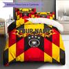 Custom Name Deutscher Fußball-Bund Pattern Bedding Quilt Set Home Decoration Gift (1 * Duvet Cover + 2 * Pillowcase Without Core)
