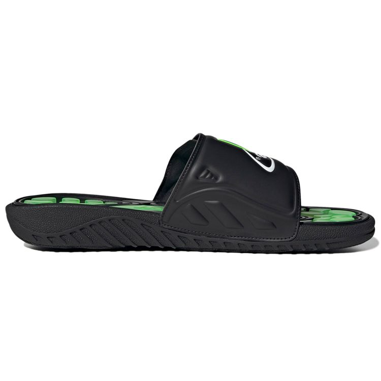 Adidas Reptossage Slides Comfortable Fashion Sports Flat Slip-On Sandals Unisex Sandals Black Green GX3375