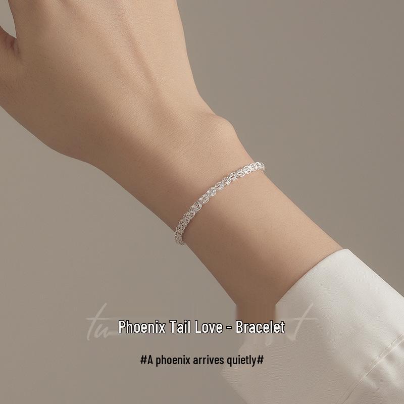 Phoenix Tail Sparkling s925 Sterling Silver Women's Bracelet - Light Luxury, High-End, Super Shiny Design