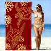 Luxury Gold Sea Turtle Coral Print Beach Towel Quick Dry Absorbent Oversized Bath Towel for Swimming Pool Vacation Beach Blanket