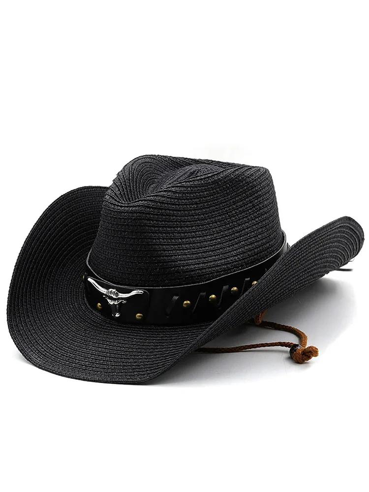 2025 New Bauhinia New Straw Western Cowboy Hats For Men Women Summer Outdoor Beach Sun Hat Sombrero Hombre