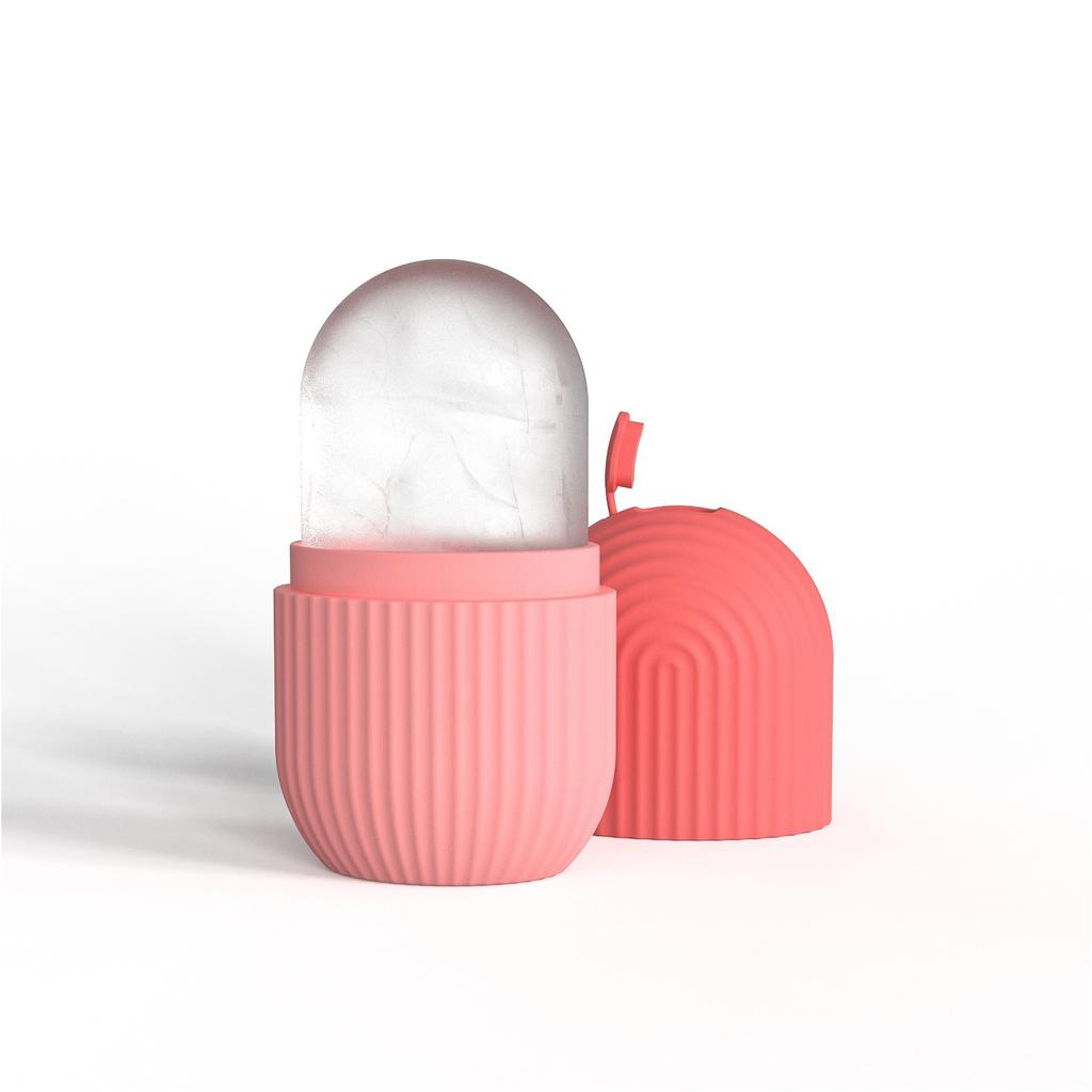 Rullo per il viso in ghiaccio, cubo di ghiaccio, massaggio di bellezza, stampo in silicone per il ghiaccio, per il gonfiore degli occhi, rullo per il viso in ghiaccio, restringimento dei pori