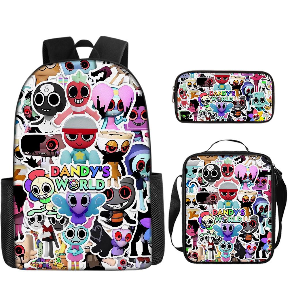 Rhythm Box Sprunki Student School Bag Backpack Backpack Three-Piece Set
