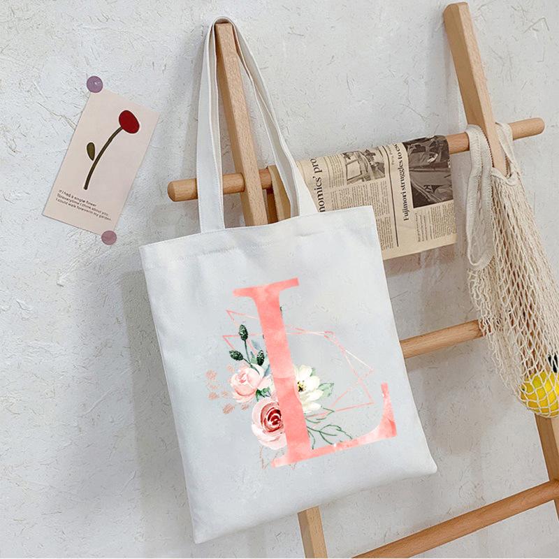 Alphabet Letter A-Z Printed Shoulder Bag Female Casual Student Crossbody Bag Large Capacity