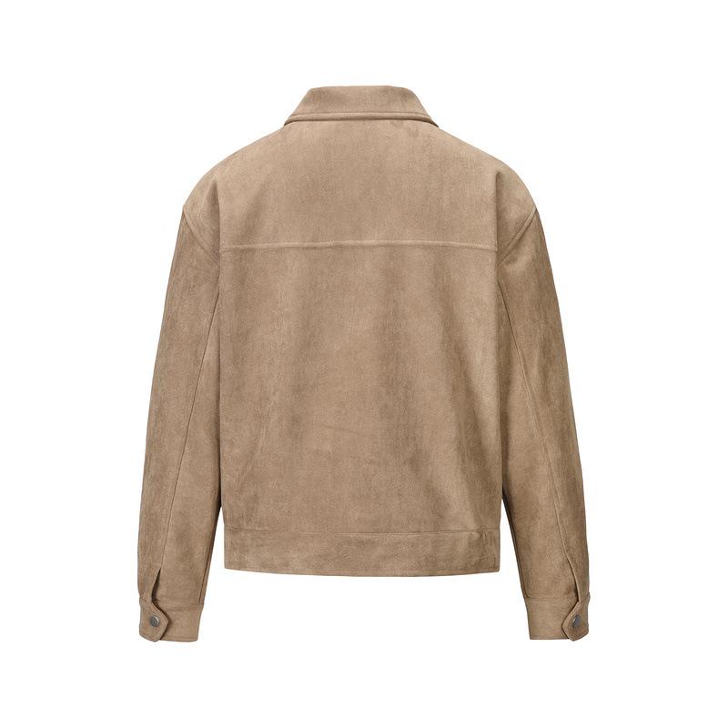 Trendy Unisex Deerskin Velvet Zipper Jacket with Large Pockets