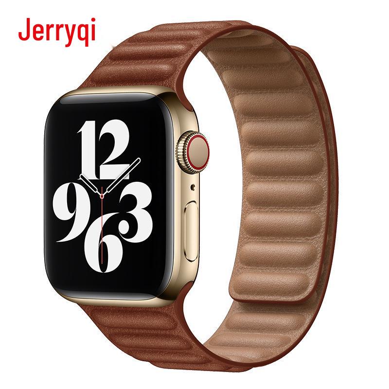 Dvoubarevný magnetický kožený řemínek na zápěstí Apple Watch pro Series SE/765432