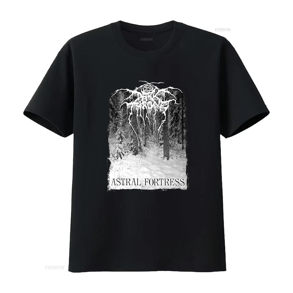DARKTHRONE Astral Fortress Forest T Shirt Unique Winter Scene Design for Mens Fashion Vintage Washed Breathable Slightly Soft