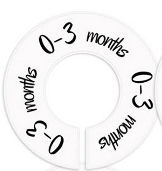 Double-Sided Baby Size Closet Dividers, Plastic, 9cm Outer, 4cm Inner Diameter