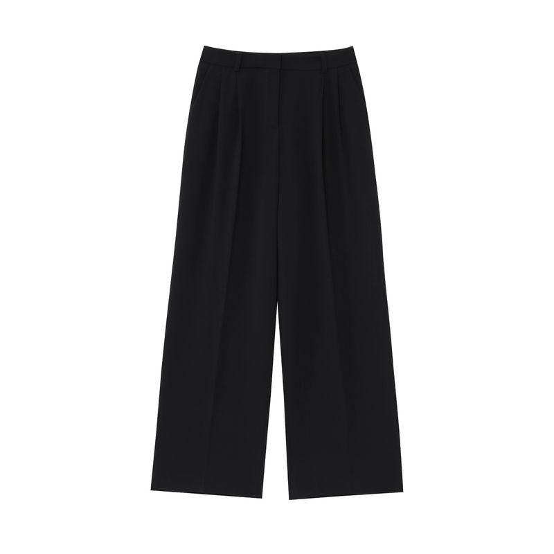 

Kaslead New Women clothes European and American Wind Belt Shoulder Pad Blazers Casual Pants 2129095 2125095 Black pants L