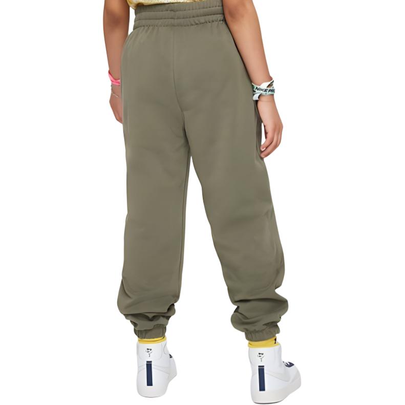 Nike Kids Knitted Sports Pants Simple Versatile Comfortable Elastic Waist Kids Bottoms Medium-Olive FN8649-222