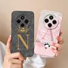 For Xiaomi Redmi 14C Case Wave Light Letters Phone Cover For Xiaomi Redmi 14R 5G Redmi 14 C Soft Liquid Silicone Anti Drop Funda