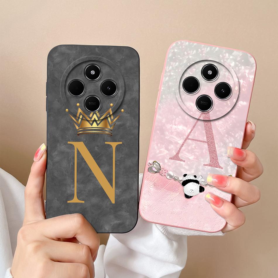 For Xiaomi Redmi 14C Case Wave Light Letters Phone Cover For Xiaomi Redmi 14R 5G Redmi 14 C Soft Liquid Silicone Anti Drop Funda