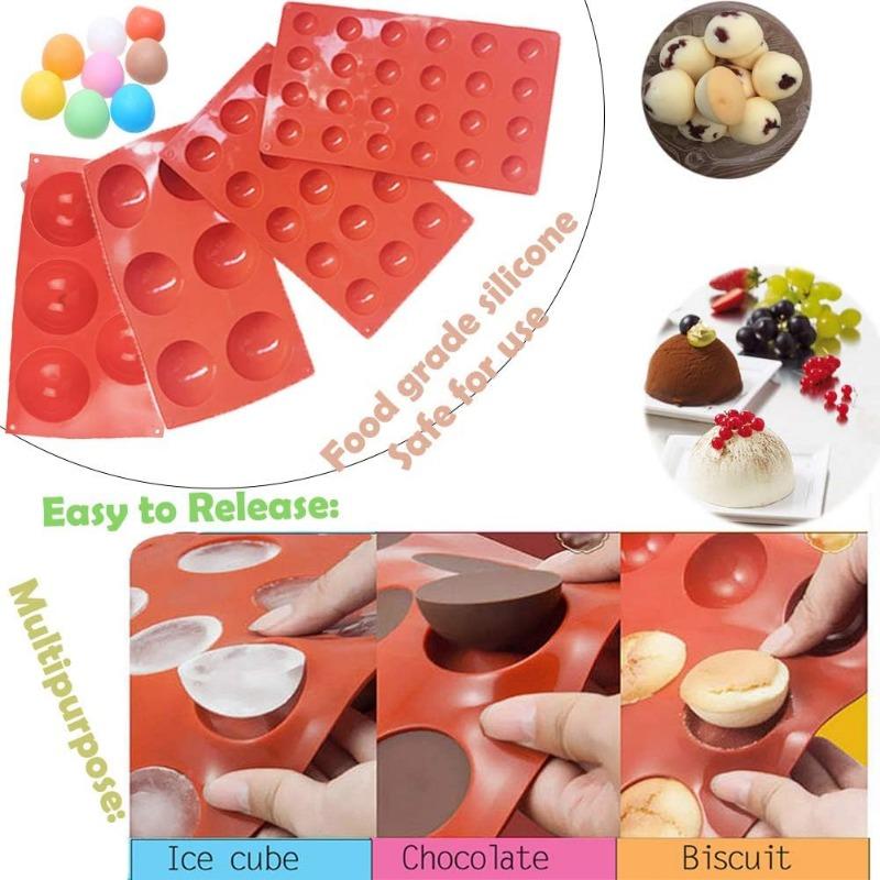 6/8/15/18/24/35 Holes Silicone Half Sphere Mold For Baking Half Ball Chocolate Candy Dome Pudding Mousse Cake Pastry Tools