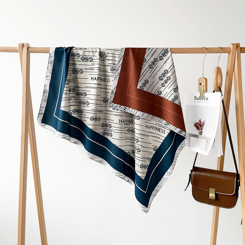 90*90Cm Square Scarf Twill Cotton Feeling Women Head Shawls And Wraps Luxury Print Neck Scarves Hijab Bandana Pashmina