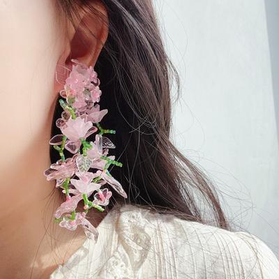 Exaggerate Big Flowers Boho Earrings Elegant Long Floral Earrings Flower Earrings  Party Jewelry