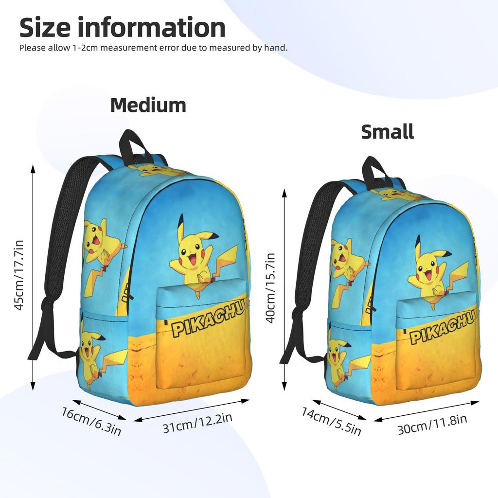 Fashion Pokemon Pikachu Backpack Mochilas Light Outdoor Large Capacity Rucksack