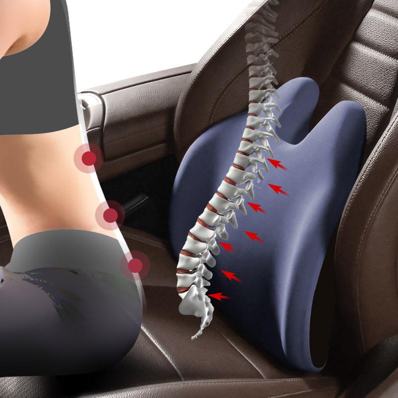 Automobile Auto Lendenstützkissen Auto Taillenpolster Büro Rückenlehne Taillenstützkissen Memory-Schaum Autositz Taillenkissen