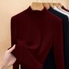 Women's Mulberry Silk Wool Fleece-Lined Warm Base Layer, Mid-High Neck, Autumn/Winter 2025 Collection