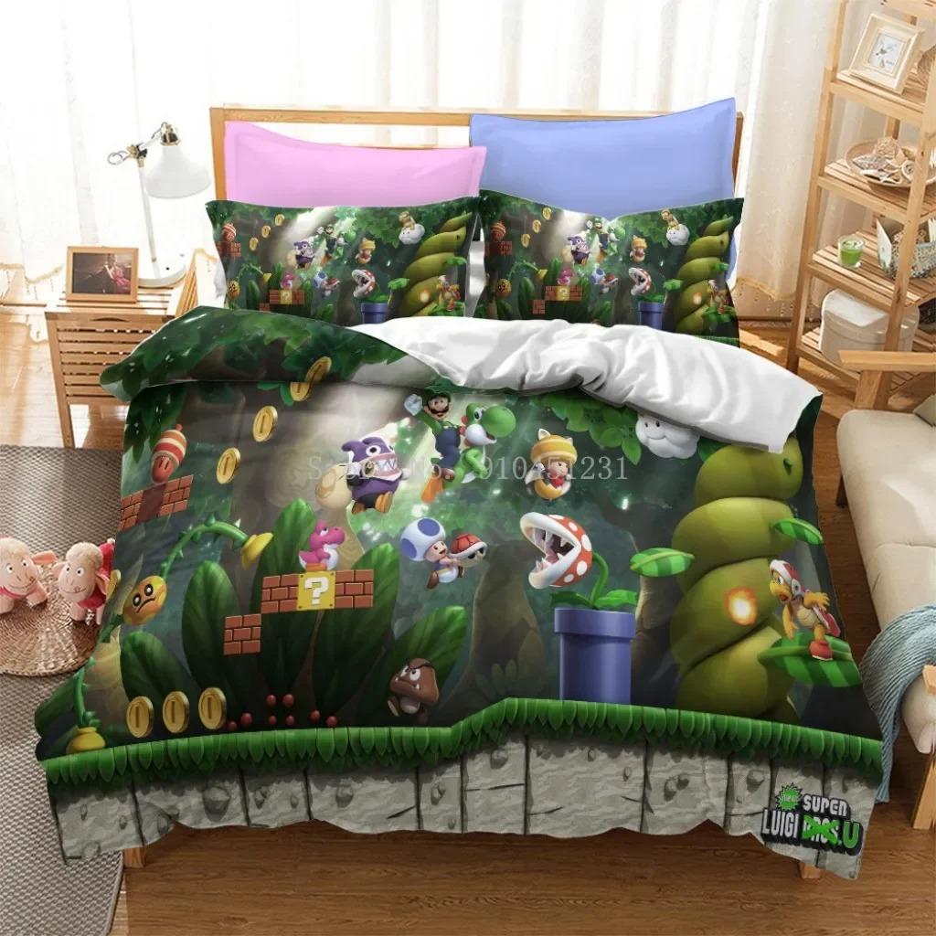 Super Mario Duvet Cover Set Comfortable and Warm Bedding Set for Decorating Your Bedroom and Enhancing Home Life for Teens Gifts