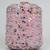 Hand-Knitted Bright Cotton Yarn with Sequins, 3MM+6MM, Combed and Fancy