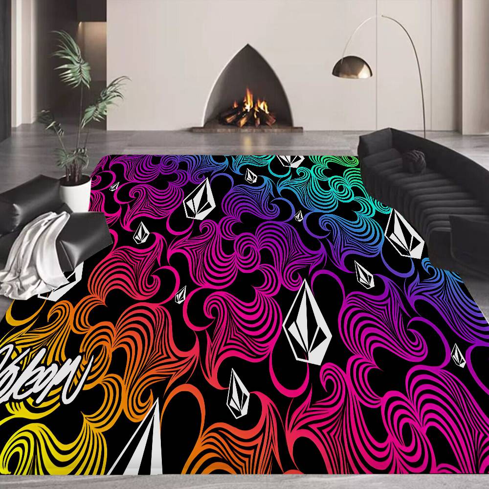 V-Volcom LOGO Floor Mat Cheaper Anti-slip Modern Living Room Balcony Printed Bedside Mats