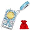 Sun Tarot Card Charm 925 Silver Bracelet Pendant