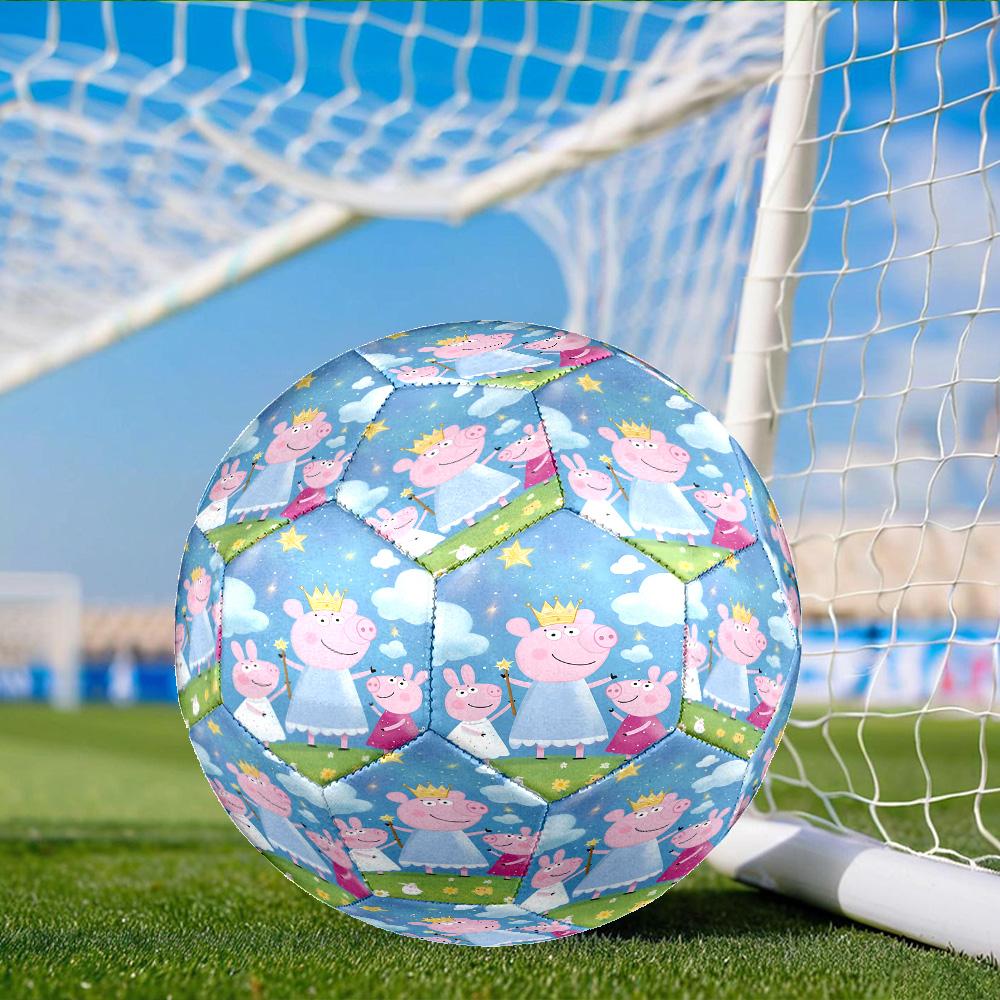 Princess Peppa Size 5 Soccer Ball, Suitable for Training and Matches, High-Elasticity, Wear-Resistant Material Gift for Fan