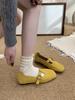 Fashion Mary Jane Shoes Female Genuine Leather 2025 Spring New Shallow Slip On Ladies Casual Ballet Shoes Soft Leather Eelgant Ballet