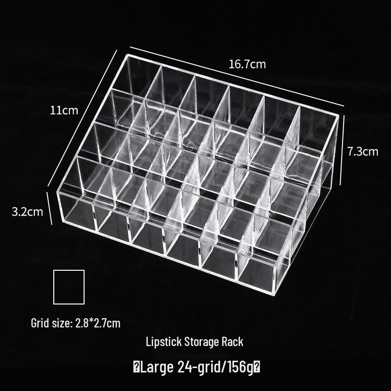 Transparent Lipstick and Nail Polish Organizer with Multi-Grid Storage