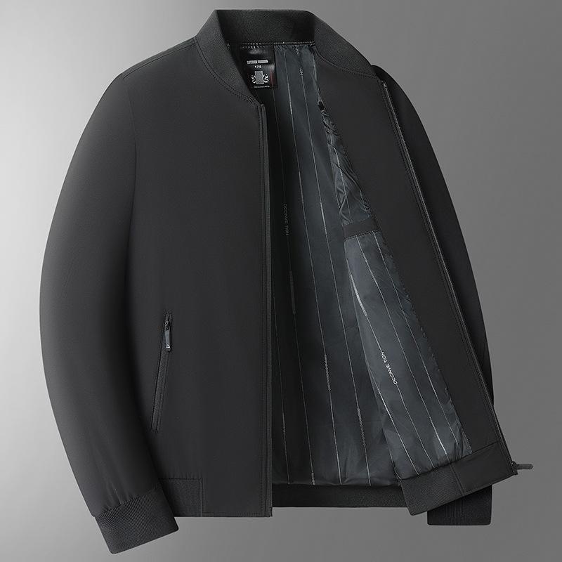 

Spring and Autumn Middle-aged Men s Casual Loose Jacket Male Dad Wear Father s Baseball Collar Jacket Casual Versatile L (weight 95-57.5 kg) чёрный