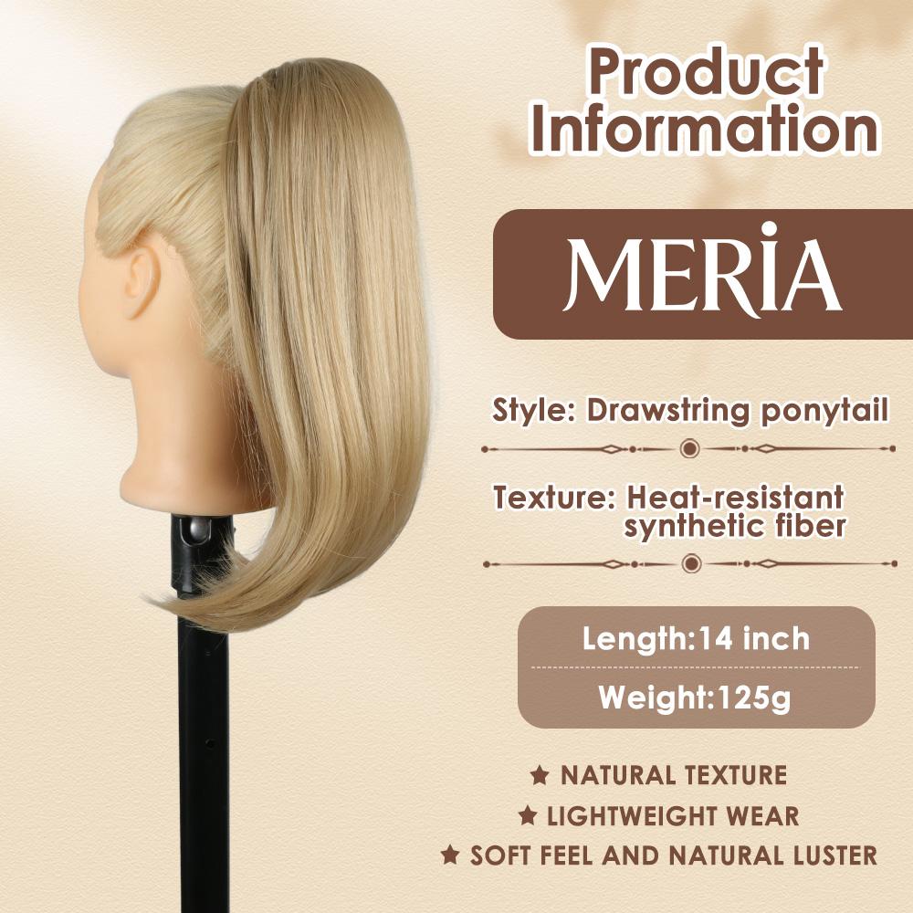 Julianna Short Curly Wavy Hairpieces Drawstring Ponytail Hair Extensions Synthetic Futura Fiber Ponytails for Women