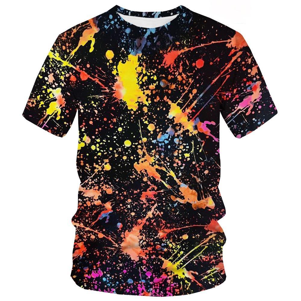 Sommer Batik T-Shirts Graffiti Farbe 3D Druck Kinderkleidung Kurzarm Mädchenkleidung Harajuku Kinder T-Shirt Jungen Oberteile