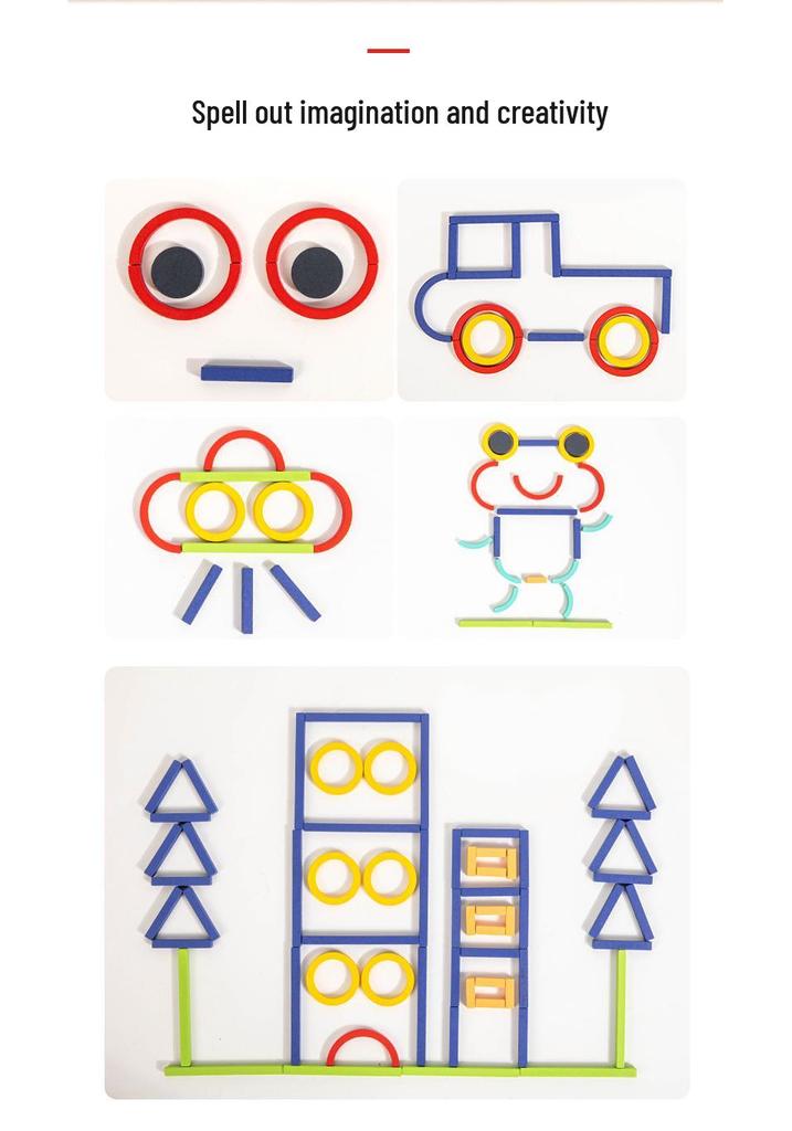 Creative Circle Wooden Puzzle Toy for Ages 3-6: Early Education Building Blocks