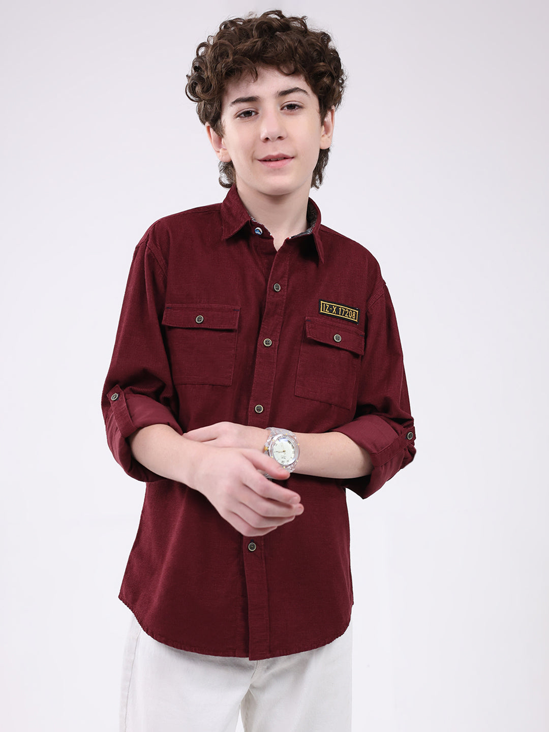 Monte Carlo Boy Smart Fit Maroon Shirt 4-5 Years