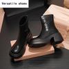 Platform Thick Heel Women Ankle Boots Fashion Modern Short Booties Winter Ladies Concise Largas Booties