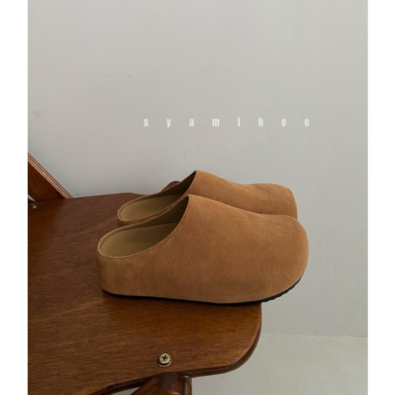 Retro inner heightening bag head half slippers women's summer new outer wear flat bottom one pedal lazy sandals
