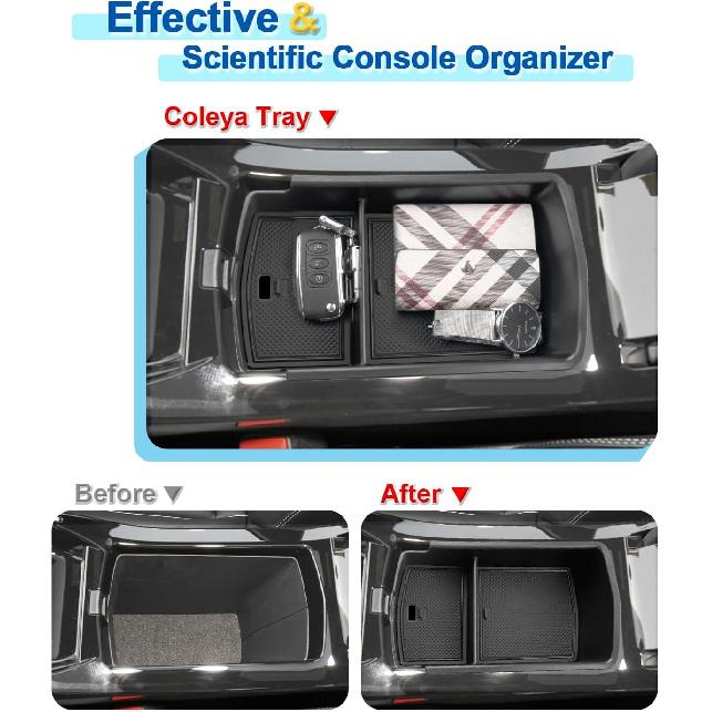 2023 2024 2025 2026 ID.4 Accessories Center Console Organizer for VW ID.4 (Standard/S/S Plus/Pro/Pro S/Pro S Plus), Durable ABS Plastic Console Tray